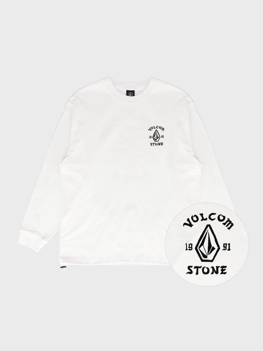 1991 스톤 컴포트핏 긴팔 티셔츠(화이트) VA213TL005
