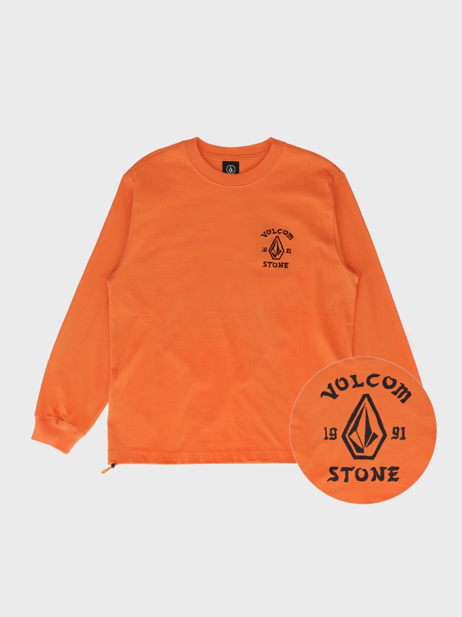 1991 스톤 컴포트핏 긴팔 티셔츠(오렌지) VA213TL005