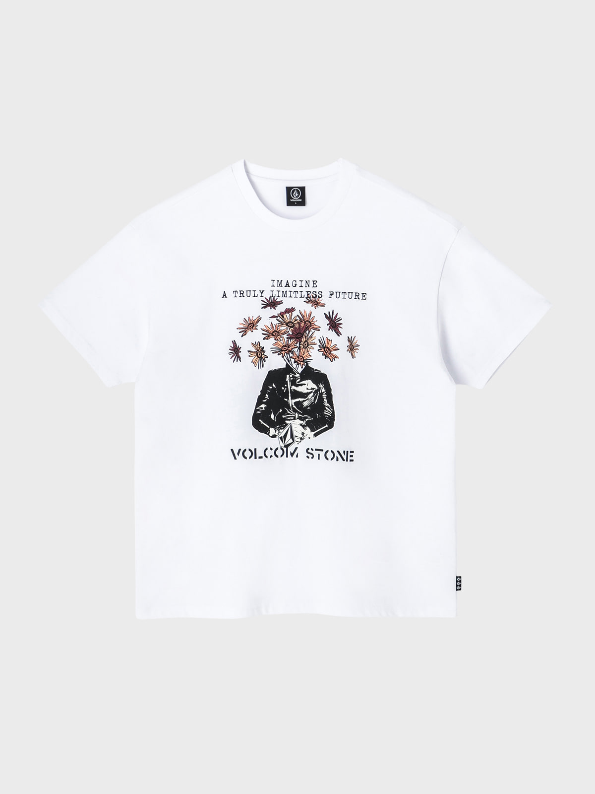 FLOWER POP 오버핏 티셔츠 (화이트) VA212TS013