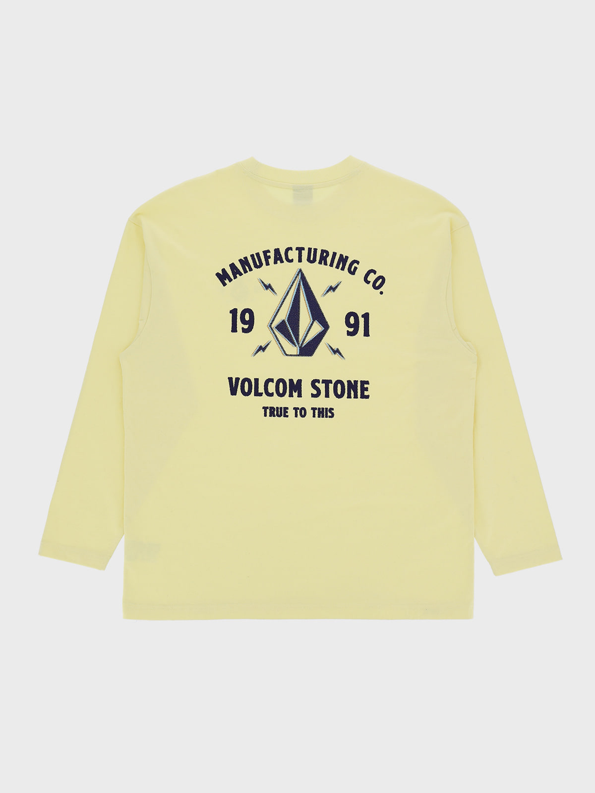 1991 STONE 오버핏 긴팔티셔츠 (라이트 옐로우) VA211TL002