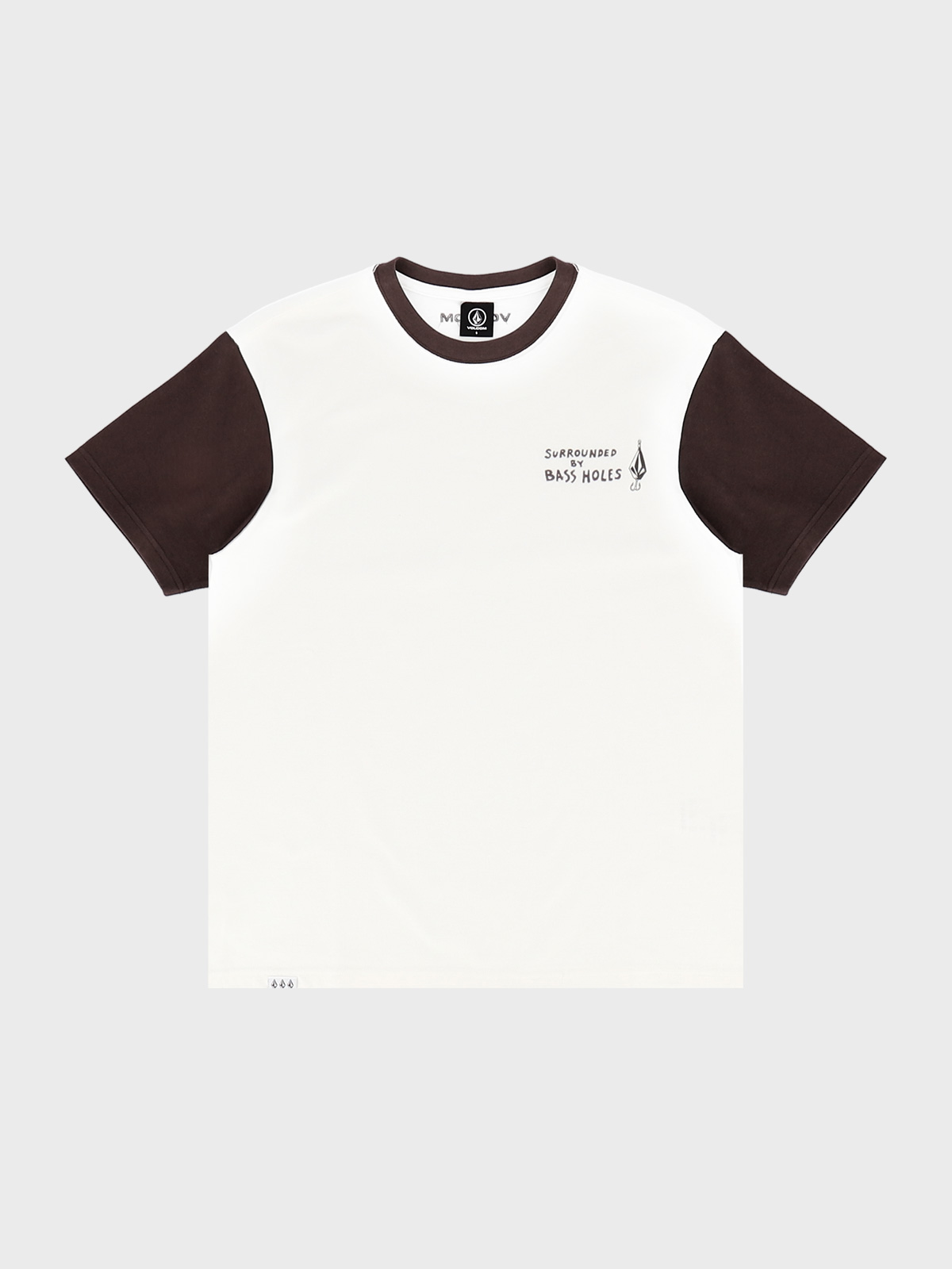 FISHING SLEEVE 배색 컴포트핏 티셔츠(화이트) VA212TS015