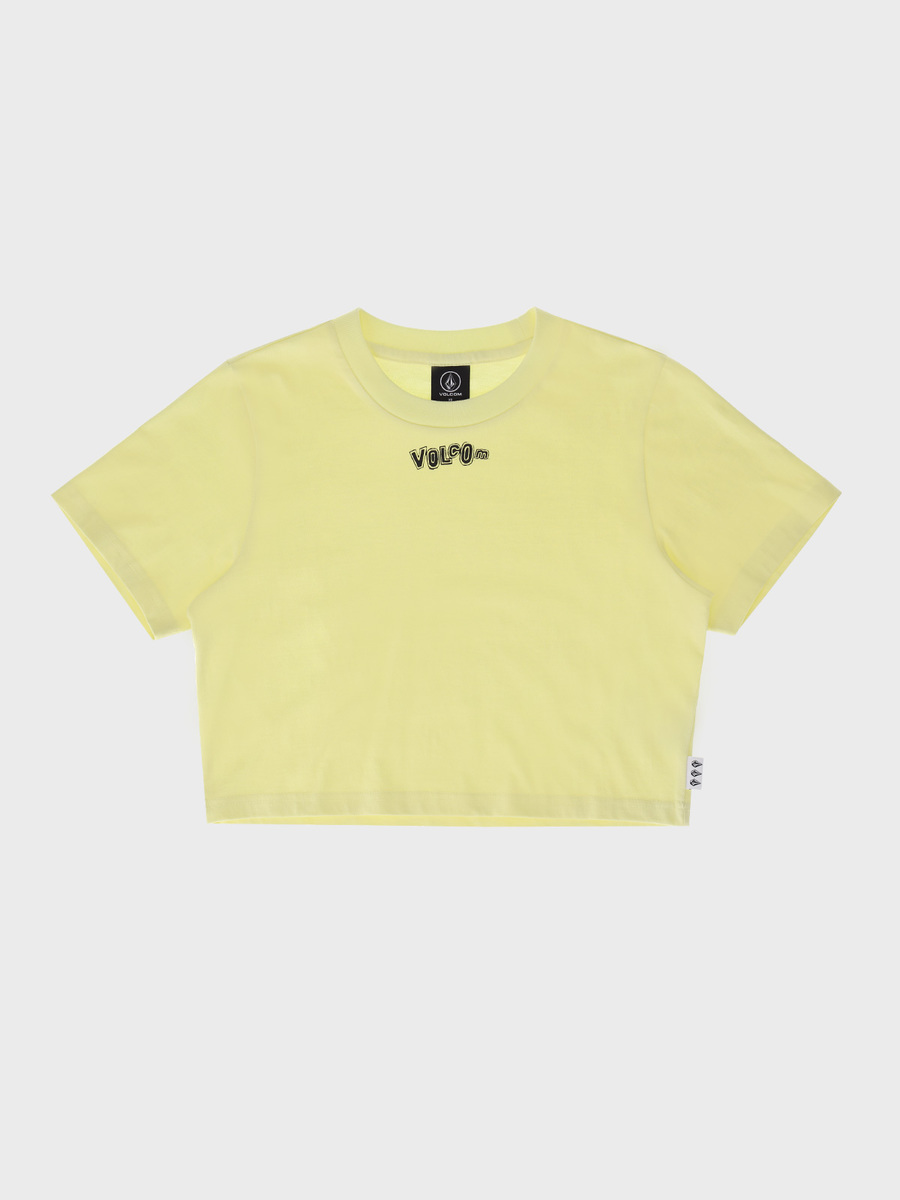 여성 CROP CUTE 티셔츠(라이트 옐로우) VA212TS501