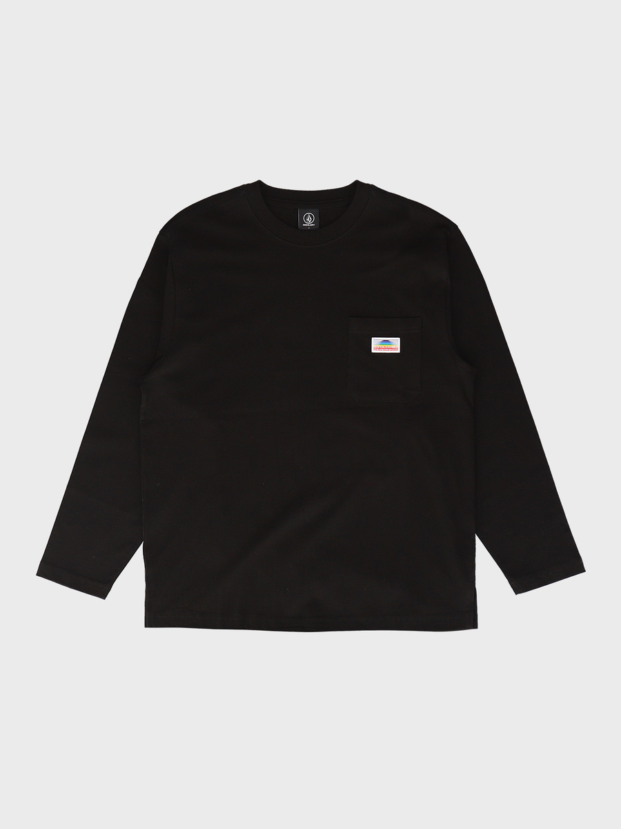 에센셜 원포켓 레인보우 긴팔 티셔츠(블랙) VA213TL001