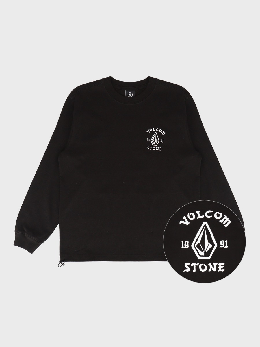 1991 스톤 컴포트핏 긴팔 티셔츠(블랙) VA213TL005