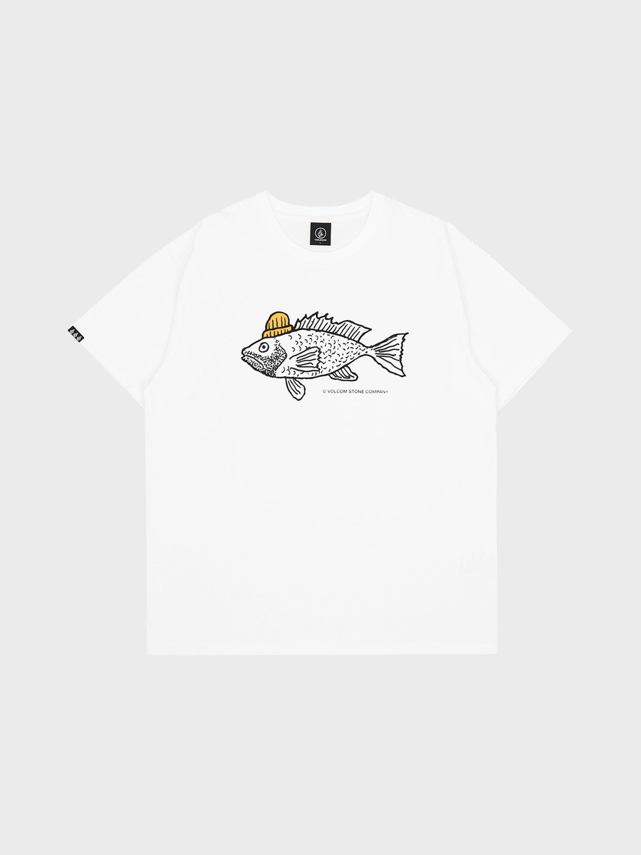 FISHING 그래픽 컴포트핏 반팔 티셔츠(화이트) VA222TS006
