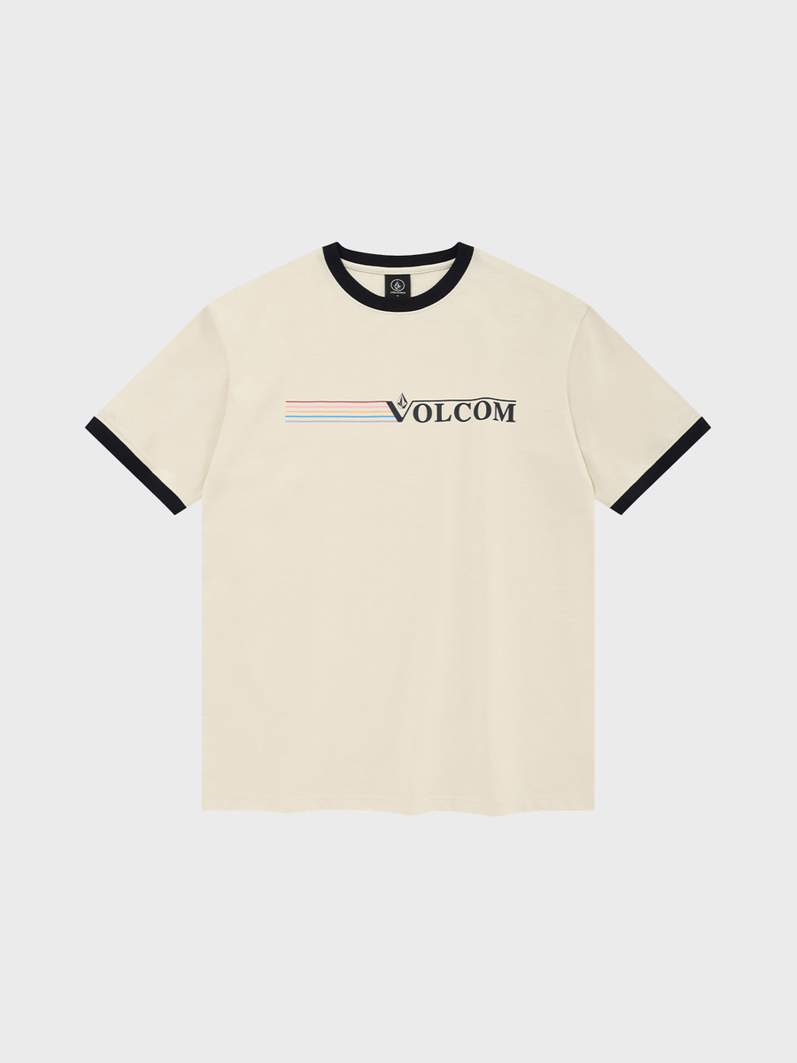 레인보우 배색 컴포트핏 티셔츠(크림) VA222TS018