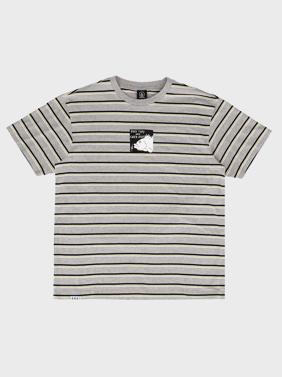 FISHING STRIPE 컴포트핏 티셔츠(멜란지 그레이) VA212TS016