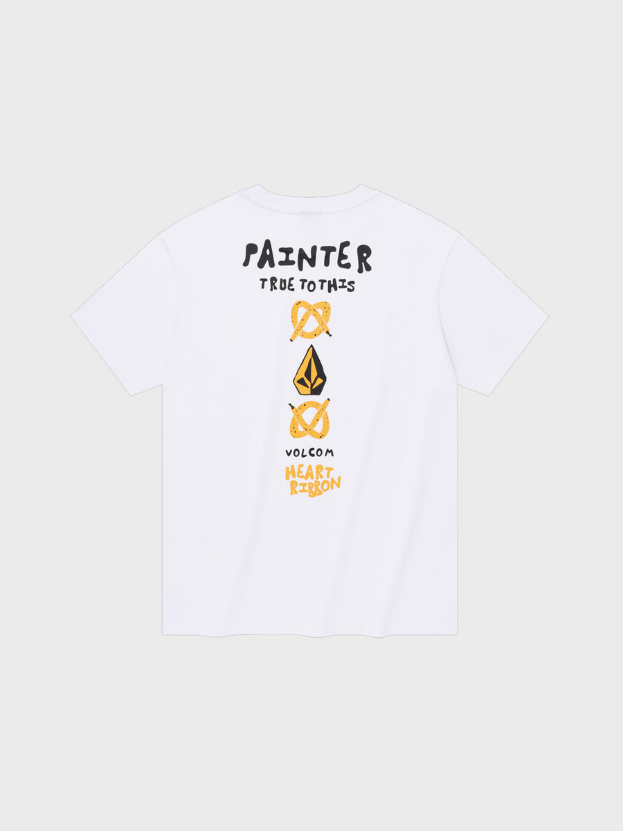 페인터스 하트 리본 반팔 티셔츠(화이트)