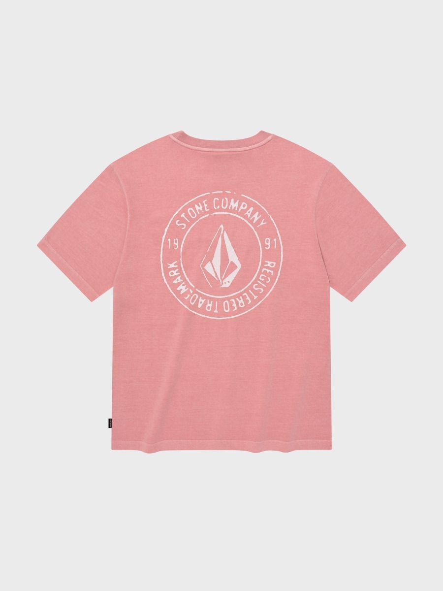 피그먼트 다잉 스톤 오버핏 반팔티셔츠(핑크)