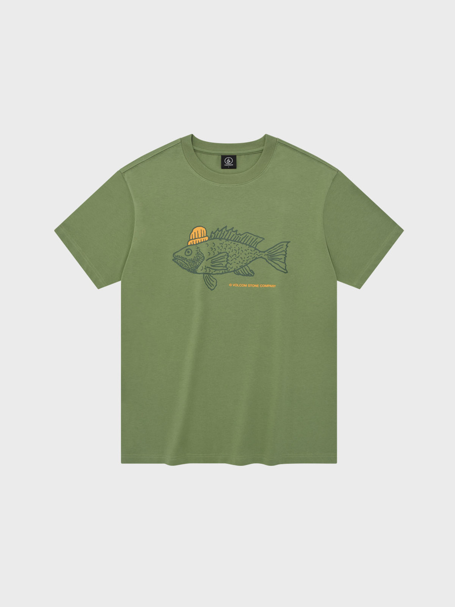 FISHING 그래픽 컴포트핏 티셔츠(라이트 카키)