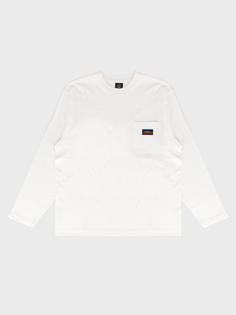 에센셜 원포켓 레인보우 긴팔 티셔츠(화이트) VA213TL001