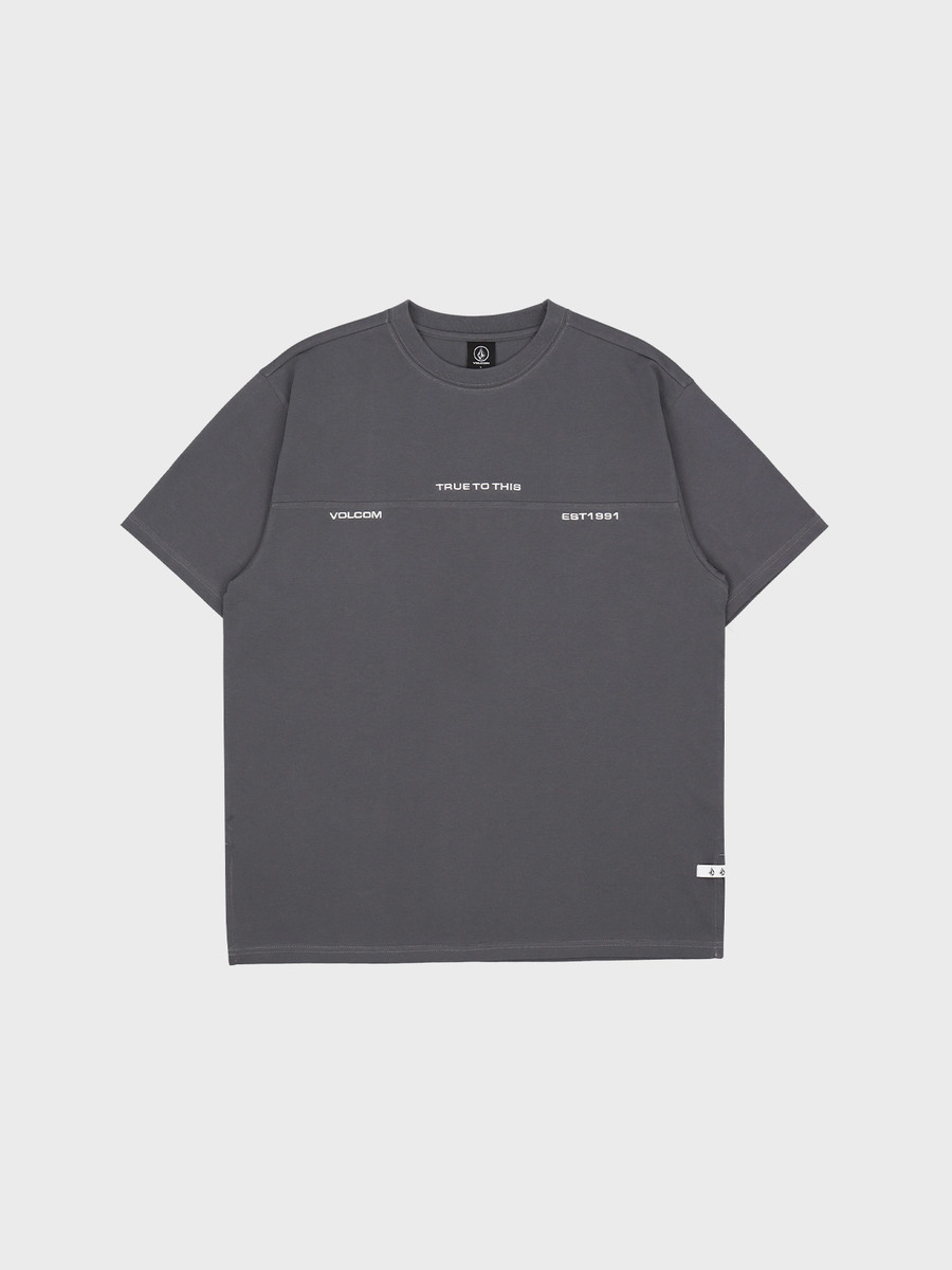 유틸리티 로고 오버핏 반팔 티셔츠(차콜) VA222TS004